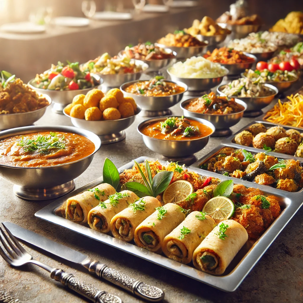 Buffet style vegetrainian meal